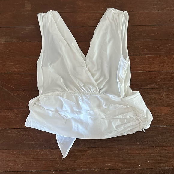 Sunday in Brooklyn Tops - Sunday in Brooklyn / Anthropologie White Tie Top Size Small